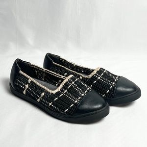 Black and White Loafer shoes